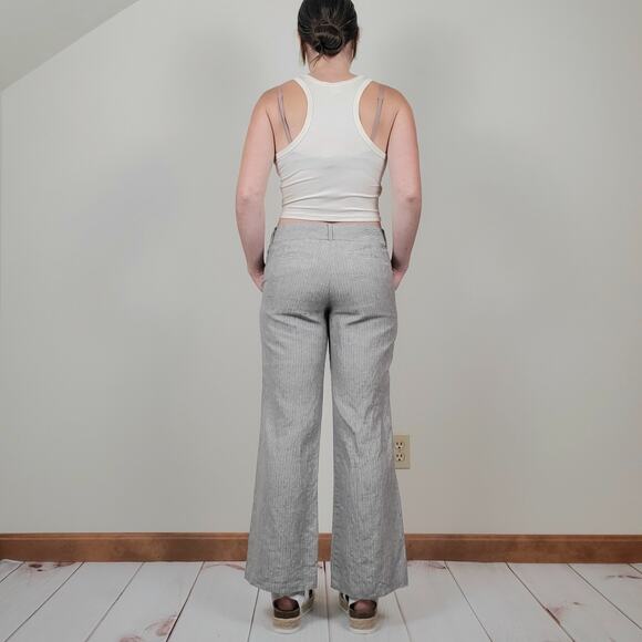 Banana Republic The Martin Fit Pinstriped Linen Trouser Gray 4P - Picture 3 of 13